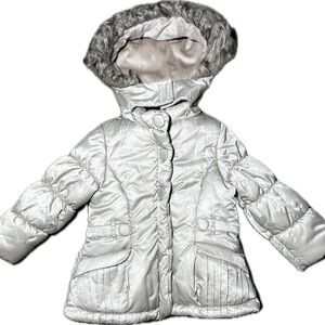 London Fog Plush Hooded Stylish CoatTan 4T